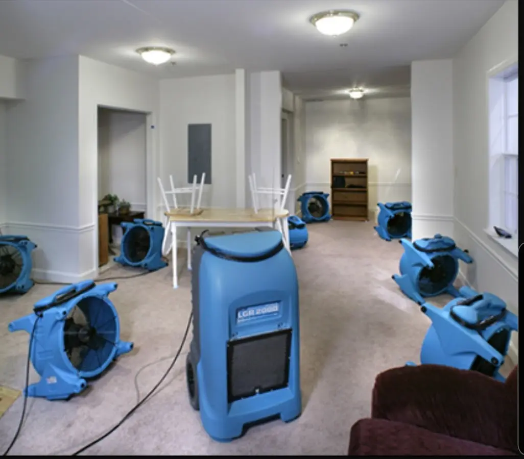Air movers and dehumidifier setup for Water Extraction & Removal in Henryetta